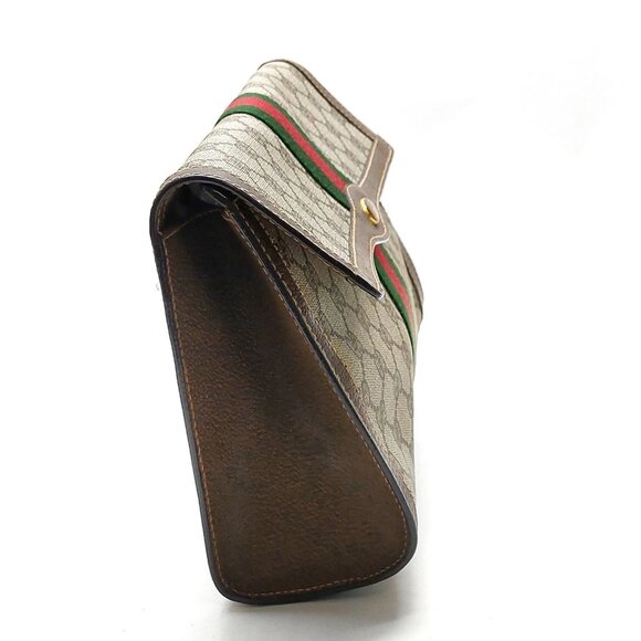 Authentic Gucci Vintage Clutch Bag Sherry Line Brown PVC mn334-113025 - Picture 4 of 16